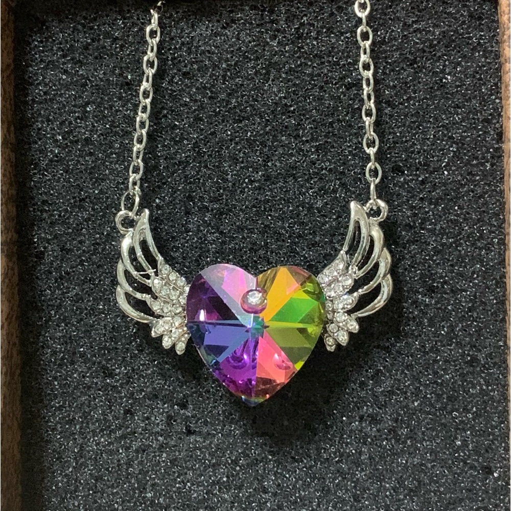 Winged heart necklace
